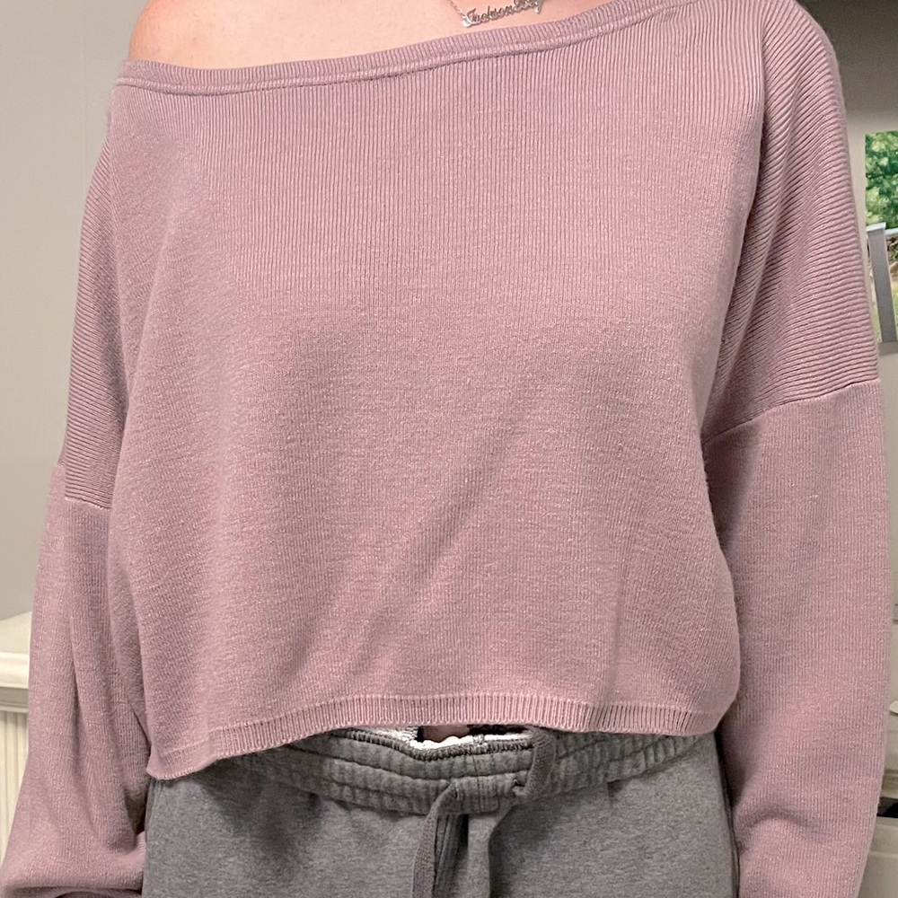 Lilac colored slouched sweater